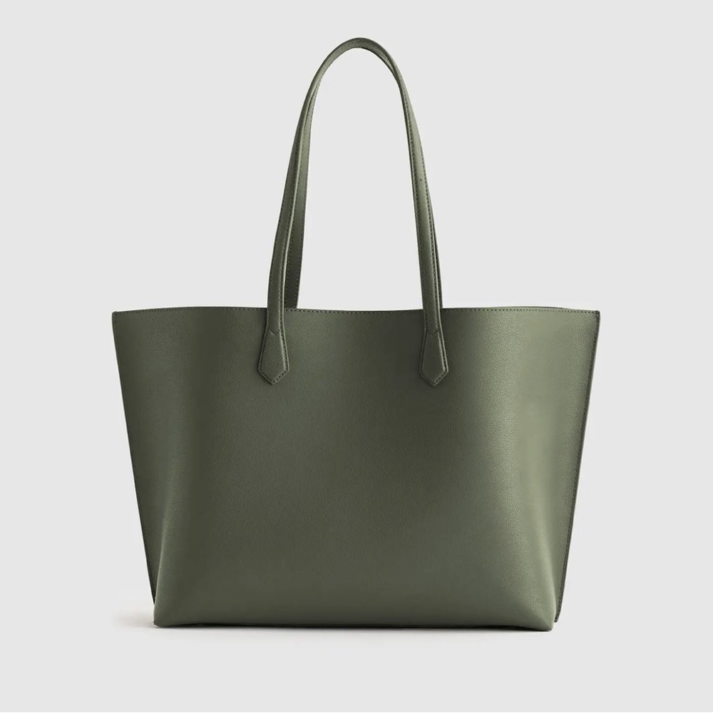 Quince Italian Leather Triple Compartment Shopper Tote